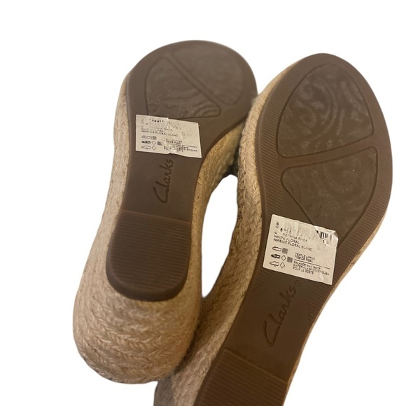 Women’s CLARKS Petrina Rhea Floral Espadrilles Wedge Sandals Shoes - Picture 6 of 7